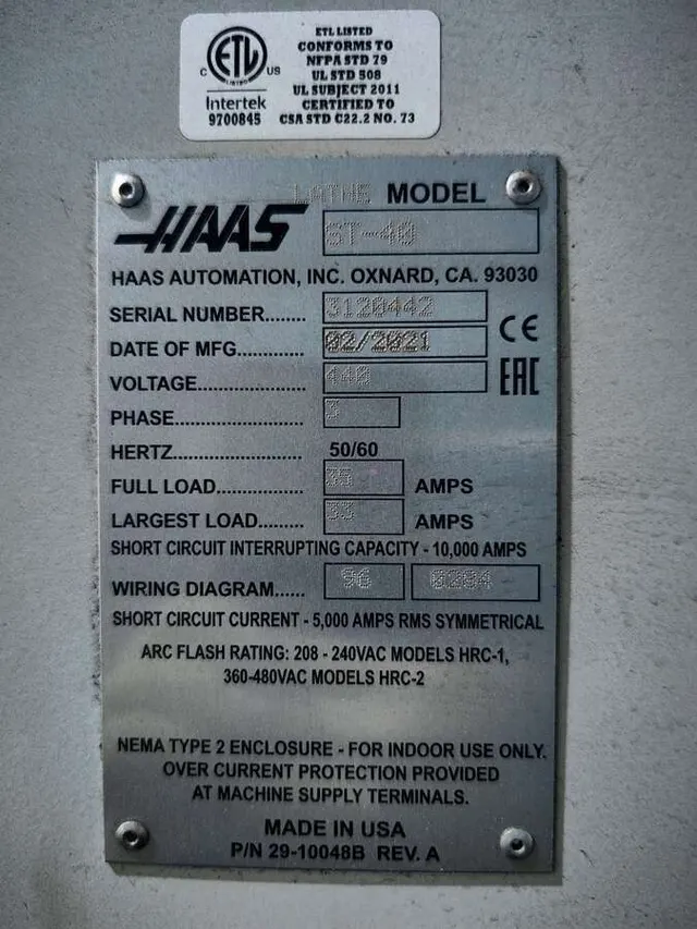 Станок токарный Haas ST-40 с ЧПУ