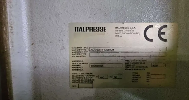 Гидравлическая вайма ITALPRESSE NUOVO PROGRAM