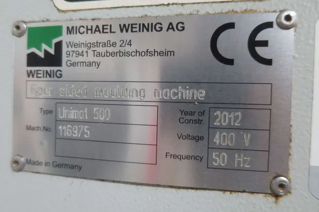 Четырехсторонний станок Weinig Unimat 500 2012г.в.