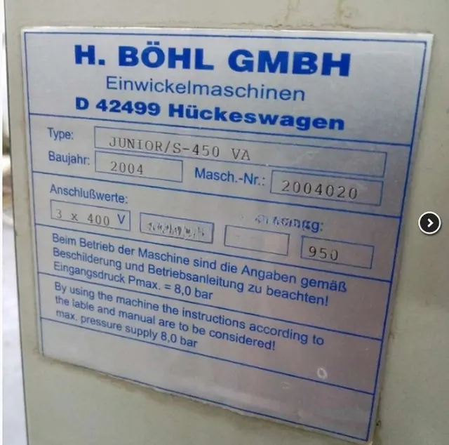 Обмотчик горизонтальный H.Bohl Junior/S450 VA