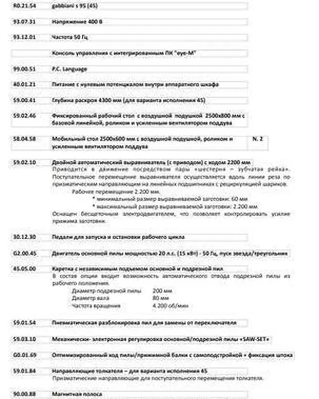 Пильный центр GABBIANI S 95