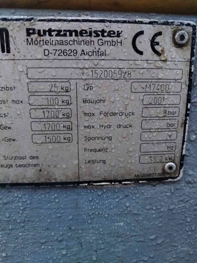 Бетононасос Putzmeister 740 2001г.в.