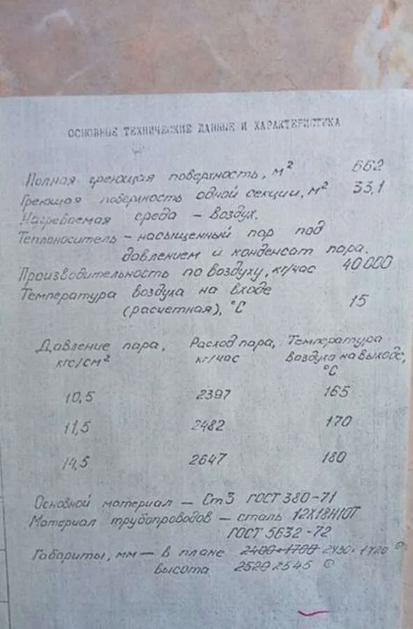 Калорифер промышленный А.03.228.000 1989г.в.