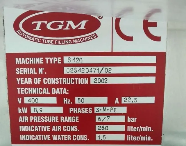 Машина по заполнению и закрытию тюбиков TGM S420