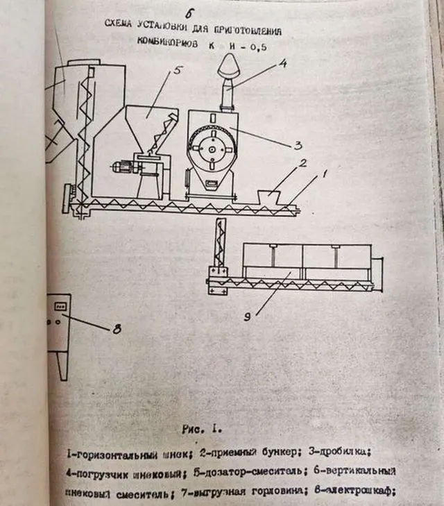 Установка для приготовления комбикормов К-Н- 0,5