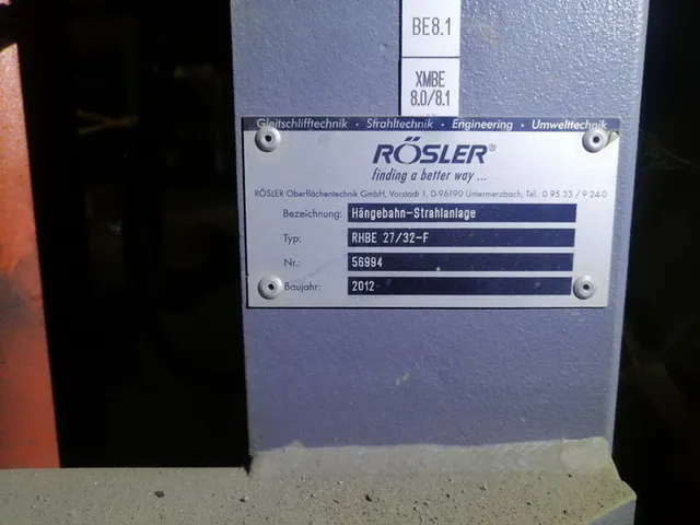 Дробеметная установка марки Rösler RHBE 27/32-F