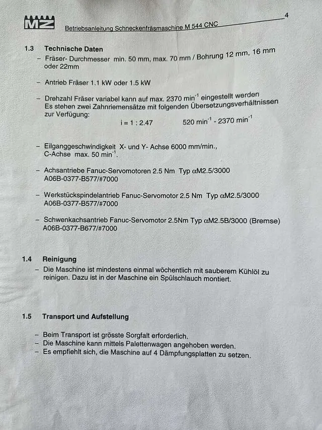 Червячно-фрезерный станок М544 CNC с ЧПУ 2001г.в.