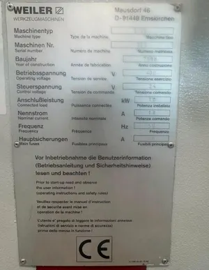Токарный станок с ЧПУ WEILER E30 Германия 1998г.в.
