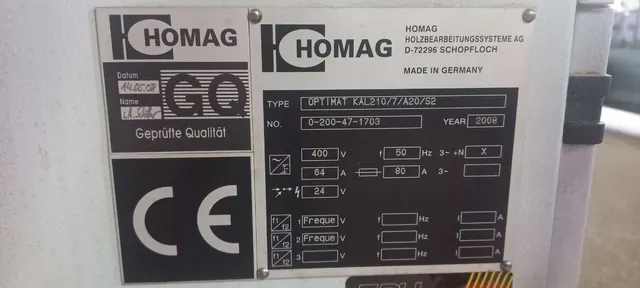 Кромкооблицовочный станок Homag Optimat KAL 210/7/A20/S2