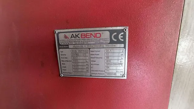 Вальцы четырёхвалковые AKBEND AHS 20/16