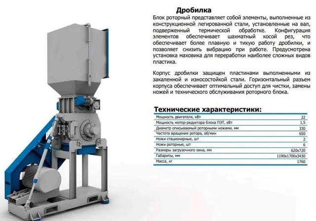 Линия для измельчения и отмывки ПЭТ-бутылки