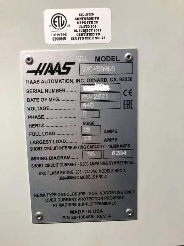 Обрабатывающий центр Haas UMC-500SS с ЧПУ 5-ти осевой