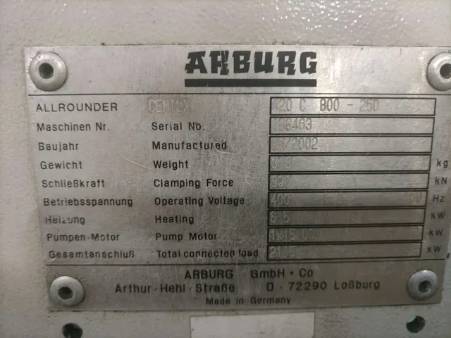 Термопластавтомат Arburg 420C 800-250 Германия