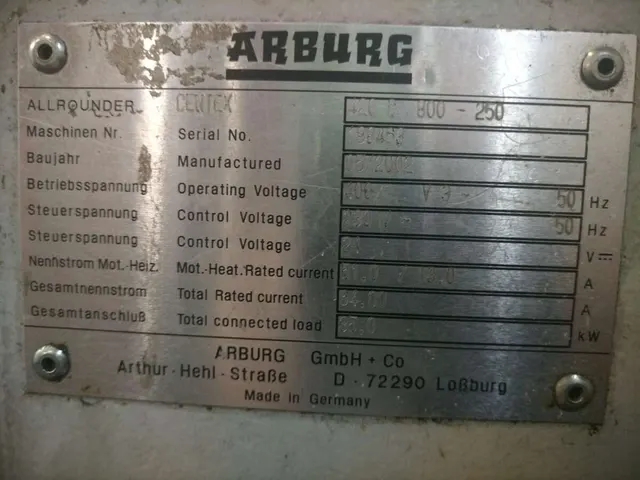 Термопластавтомат Arburg 420C 800-250 Германия