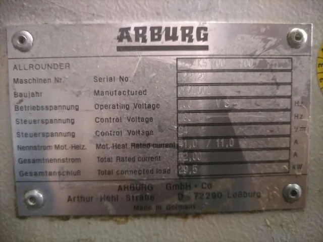 Термопластавтомат Arburg 320K 700-100 Германия