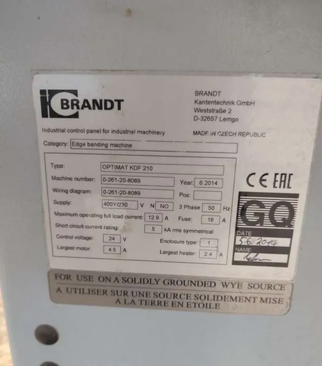Кромкооблицовочный станок Brandt Optimat KDF210