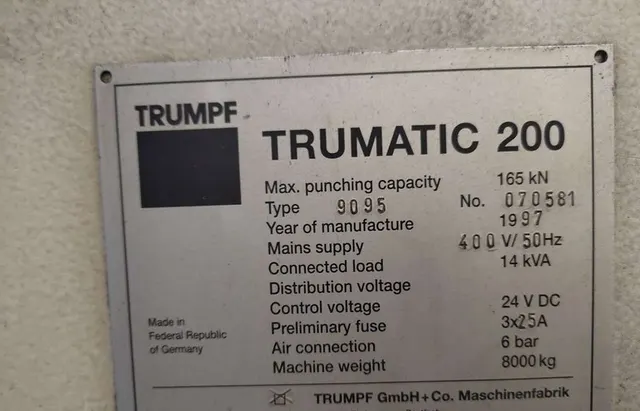 Координатно-пробивной пресс TRUMPF Trumatic 200