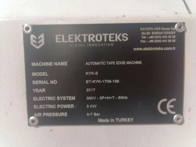 Автоматическая окантовочная машина Elektroteks KYK-S Турция
