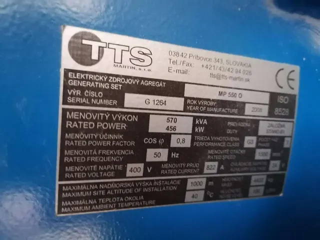 Дизельный электрогенератор TTS 456кВт