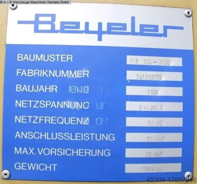 Листогибочный пресс BEYELER RH 100-3100