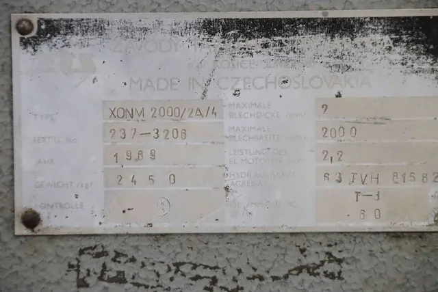 Листогиб ZTS XONM 2000/2A/4