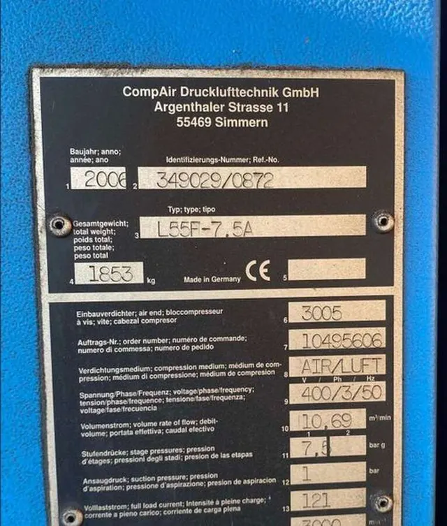 Компрессор винтовой CompAir L55F