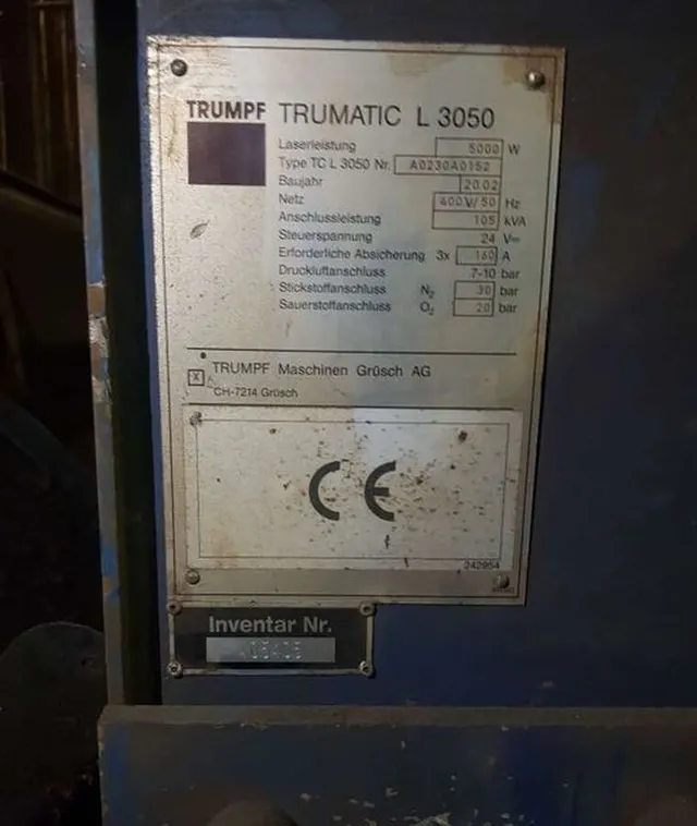 Лазерный станок TRUMPF Trumatic 3050