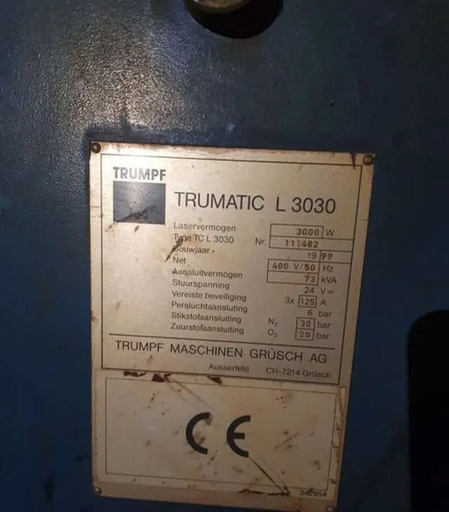Лазерный станок TRUMPF Trumatic 3030
