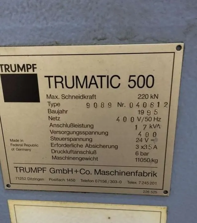 Координатно-пробивной пресс Trumpf 500r