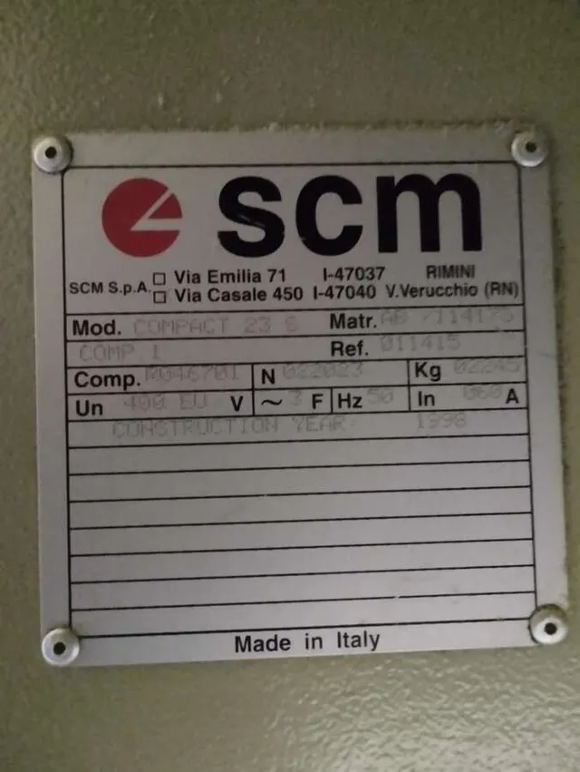 Четырехсторонний строгальный станок SCM COMPACT 23S