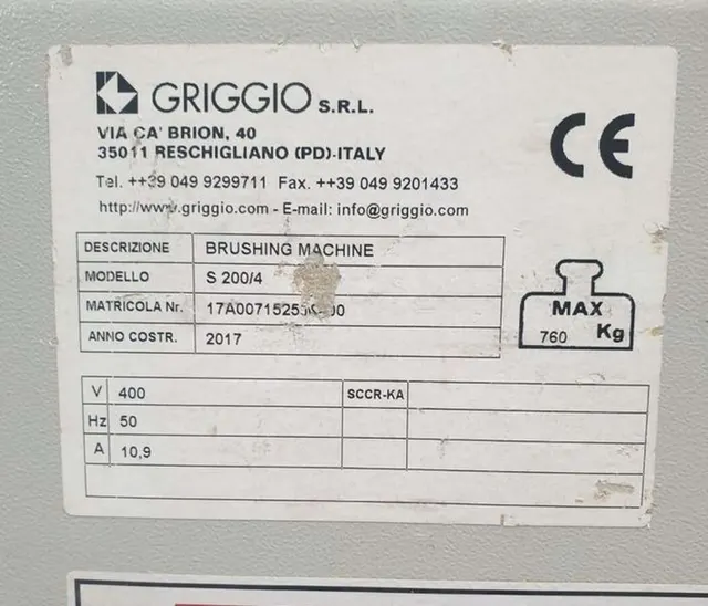 Шлифовальный станок Griggio S 200/4