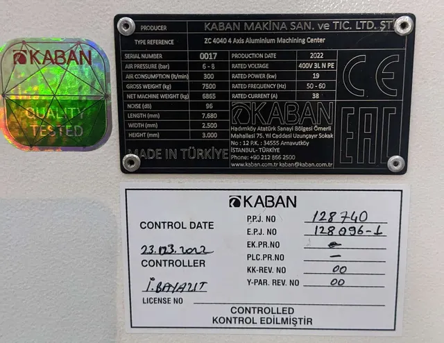 Обрабатывающий центр KABAN ZC 4040
