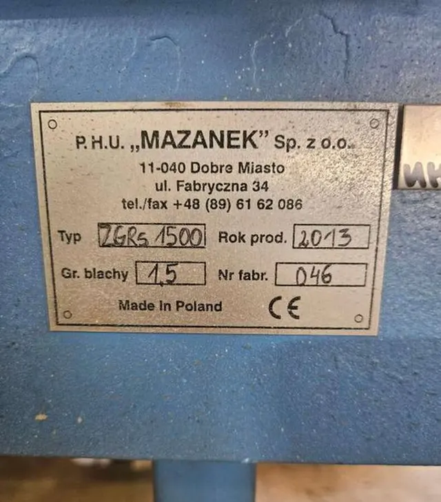 Листогиб Mazanek ZGRs 1500