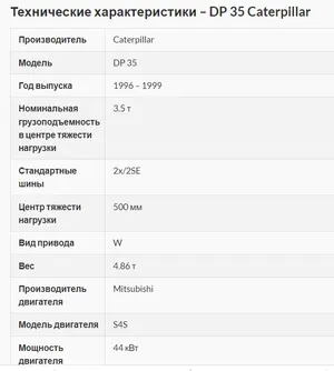Погрузчик вилочный Caterpillar DP35
