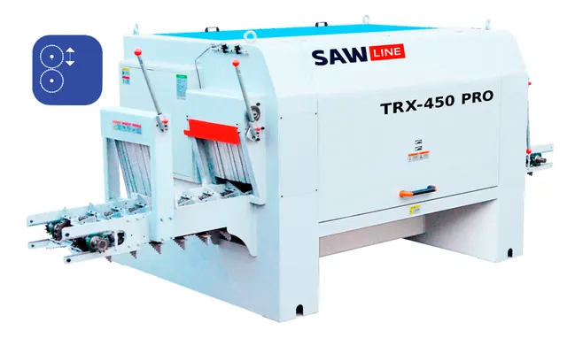 Бревнопильный станок SAWLINE TRX 450 PRO с вертикальным перемещением вала
